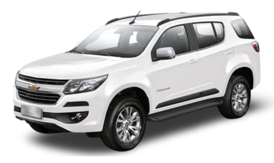 Carro Chevrolet Trailblazer LTZ, SUV grande, robusto e 4x4, perfeito para viagens em grupo e aventuras.